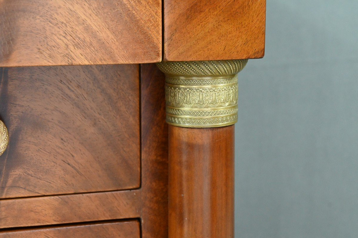 Petite Commode Chiffonnière en Acajou Flammé, style Empire – 1ère partie XXe-photo-4