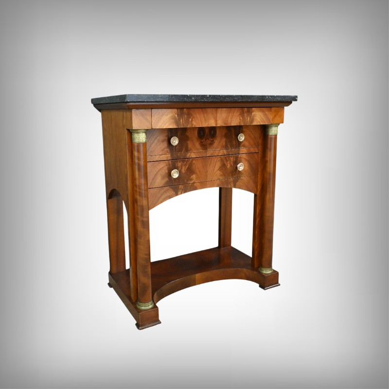 Petite Commode Chiffonnière en Acajou Flammé, style Empire – 1ère partie XXe