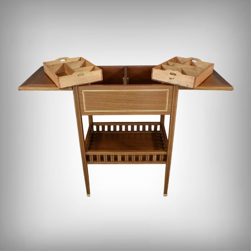 Small Mahogany Coffee Table, Maison Pagny, Directoire Style – Early 20th Century-photo-2