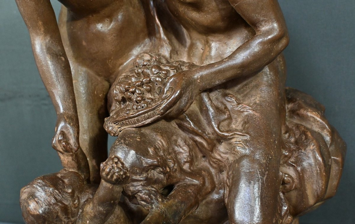 Sculpture en Terre Cuite « La Famille du Faune », d’après Clodion – fin XIXe-photo-6