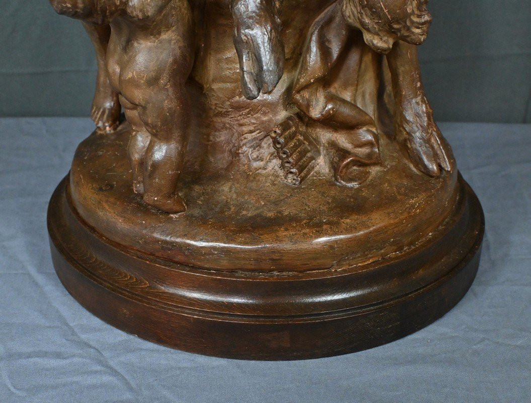 Sculpture en Terre Cuite « La Famille du Faune », d’après Clodion – fin XIXe-photo-7