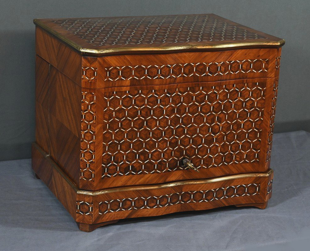 Marquetry Liqueur Cellar, Napoleon III Period – Mid-19th Century-photo-2