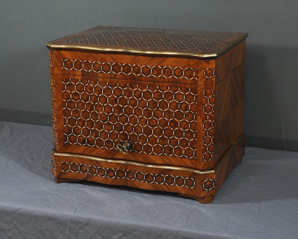 Marquetry Liqueur Cellar, Napoleon III Period – Mid-19th Century-photo-3