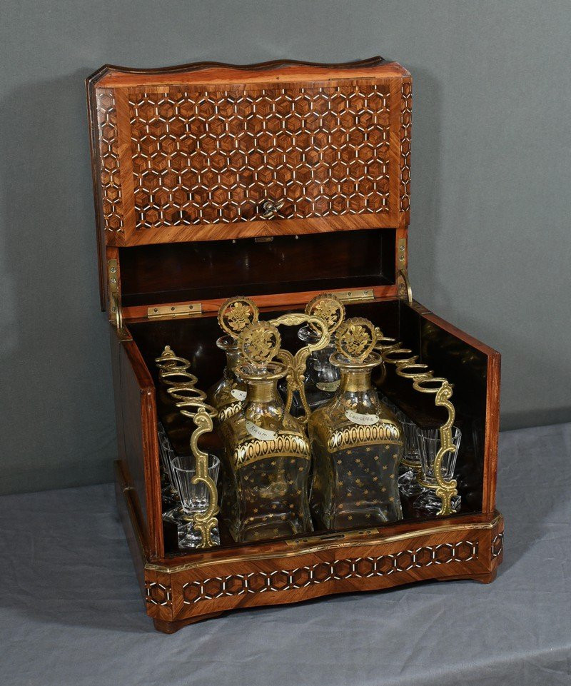Marquetry Liqueur Cellar, Napoleon III Period – Mid-19th Century-photo-5