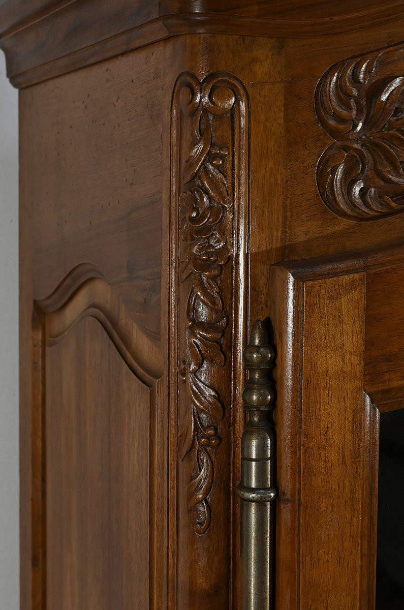 Bibliothèque Vitrine en Noyer, style Louis XV – Fin XIXe-photo-1