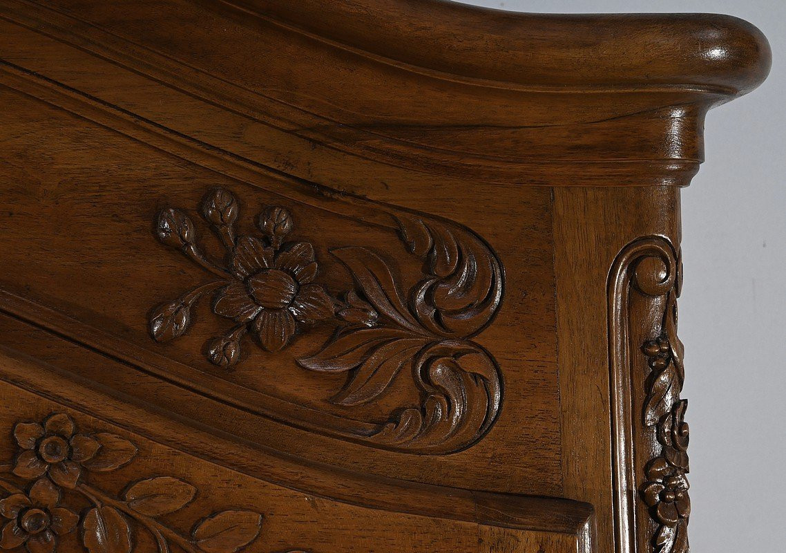 Bibliothèque Vitrine en Noyer, style Louis XV – Fin XIXe-photo-2