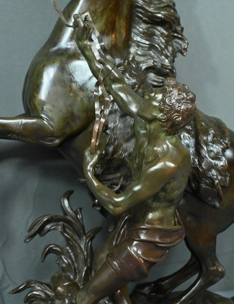 Large Bronze “the Horse Of Marly”, After Coustou – Early 20th Century-photo-8