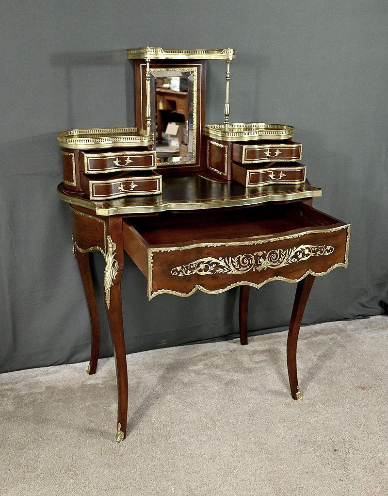 Small Mahogany Lady's Desk, Napoleon III Period – Part 2 Of The 19th Century-photo-4