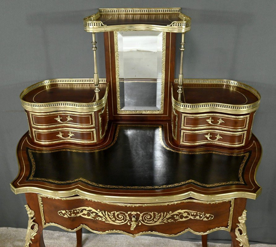 Small Mahogany Lady's Desk, Napoleon III Period – Part 2 Of The 19th Century-photo-6