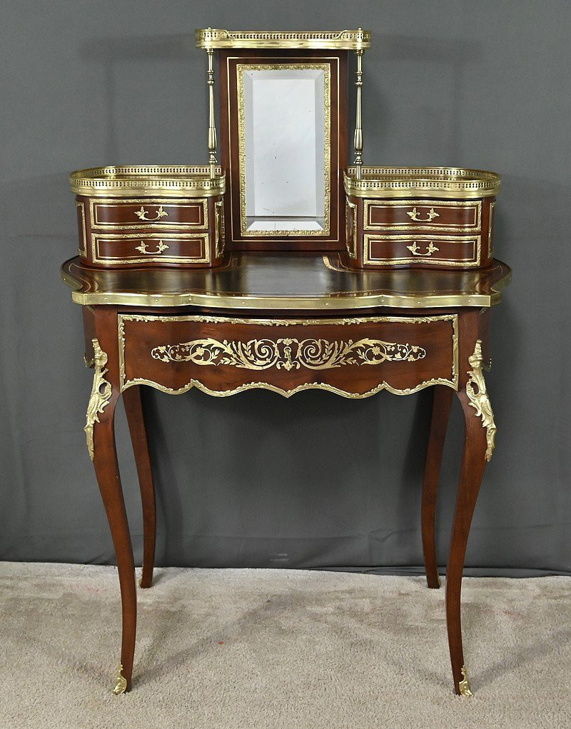 Small Mahogany Lady's Desk, Napoleon III Period – Part 2 Of The 19th Century-photo-7