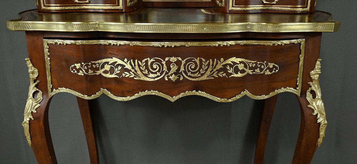 Small Mahogany Lady's Desk, Napoleon III Period – Part 2 Of The 19th Century-photo-8