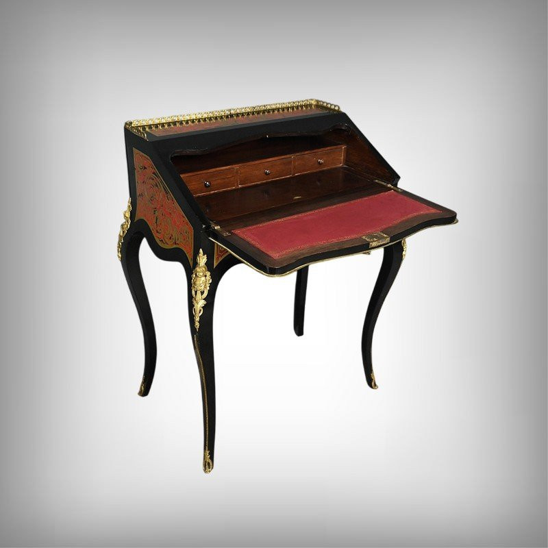 Bureau de Dame en Marqueterie « Boulle », Napoléon III – Milieu XIXe-photo-2
