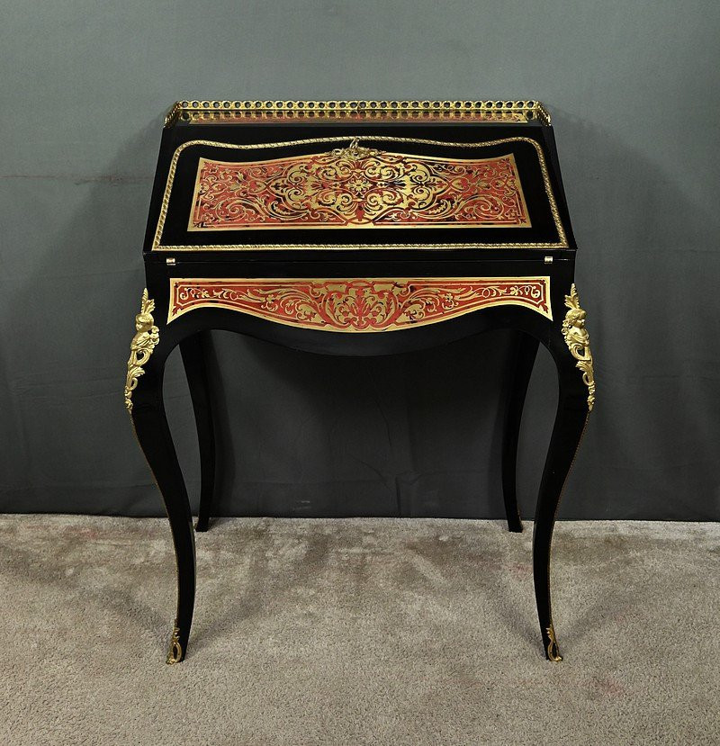 Bureau de Dame en Marqueterie « Boulle », Napoléon III – Milieu XIXe-photo-3