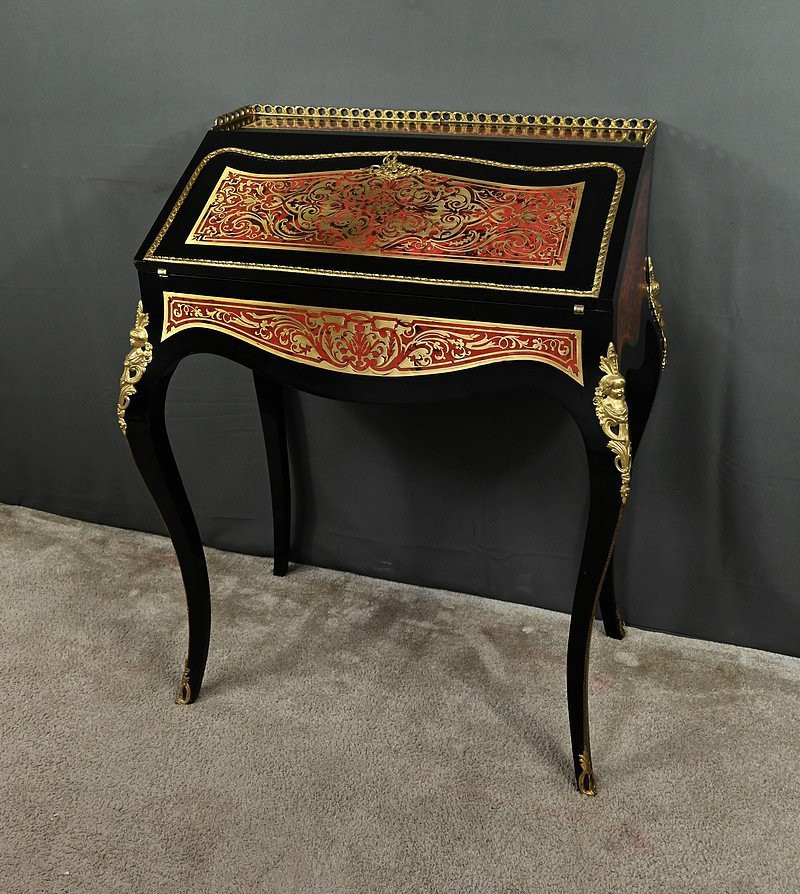 Bureau de Dame en Marqueterie « Boulle », Napoléon III – Milieu XIXe-photo-4
