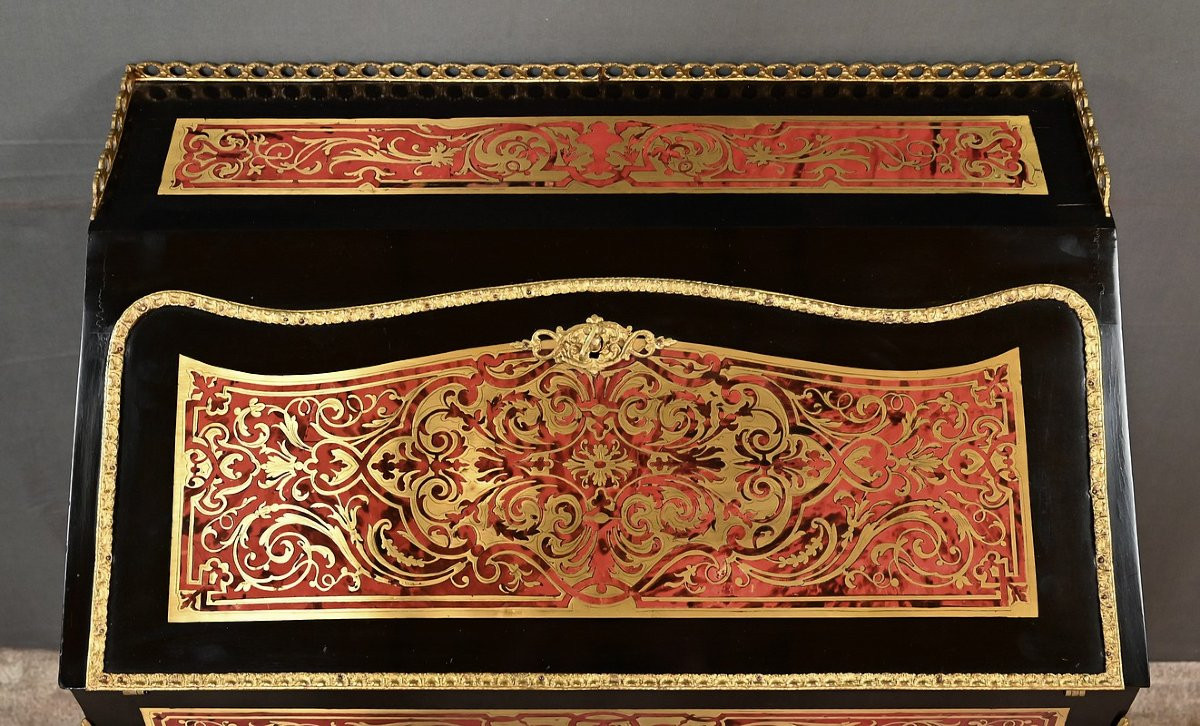Bureau de Dame en Marqueterie « Boulle », Napoléon III – Milieu XIXe-photo-2