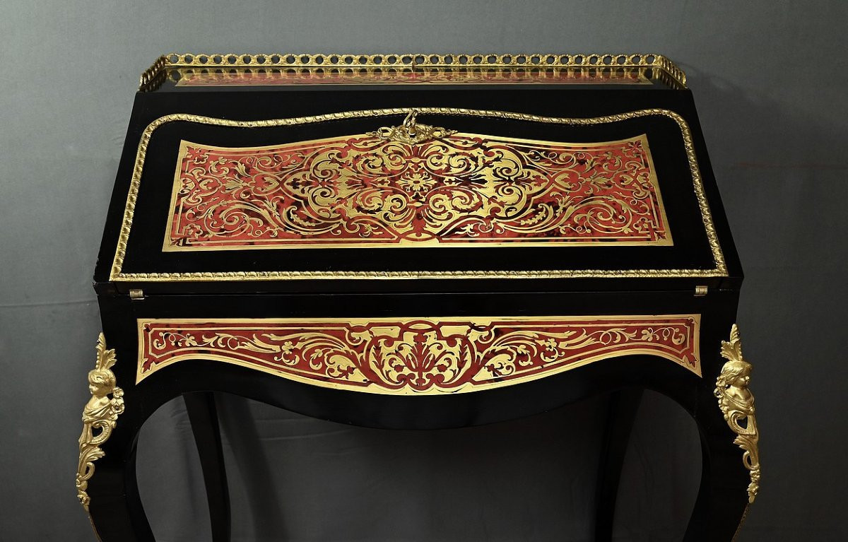 Bureau de Dame en Marqueterie « Boulle », Napoléon III – Milieu XIXe-photo-3