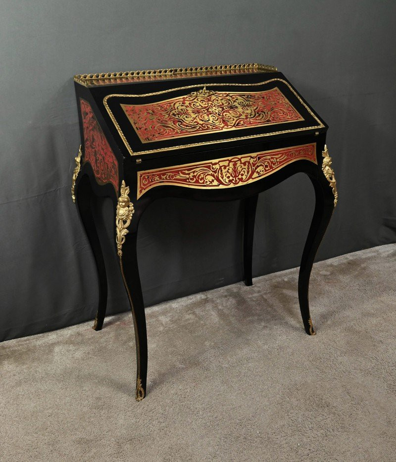 Bureau de Dame en Marqueterie « Boulle », Napoléon III – Milieu XIXe-photo-5