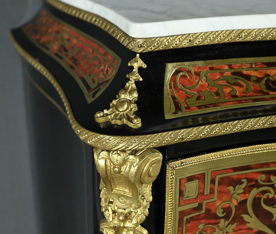 Secretary In “boulle” Marquetry, Napoleon III Period – Mid-19th Century-photo-6