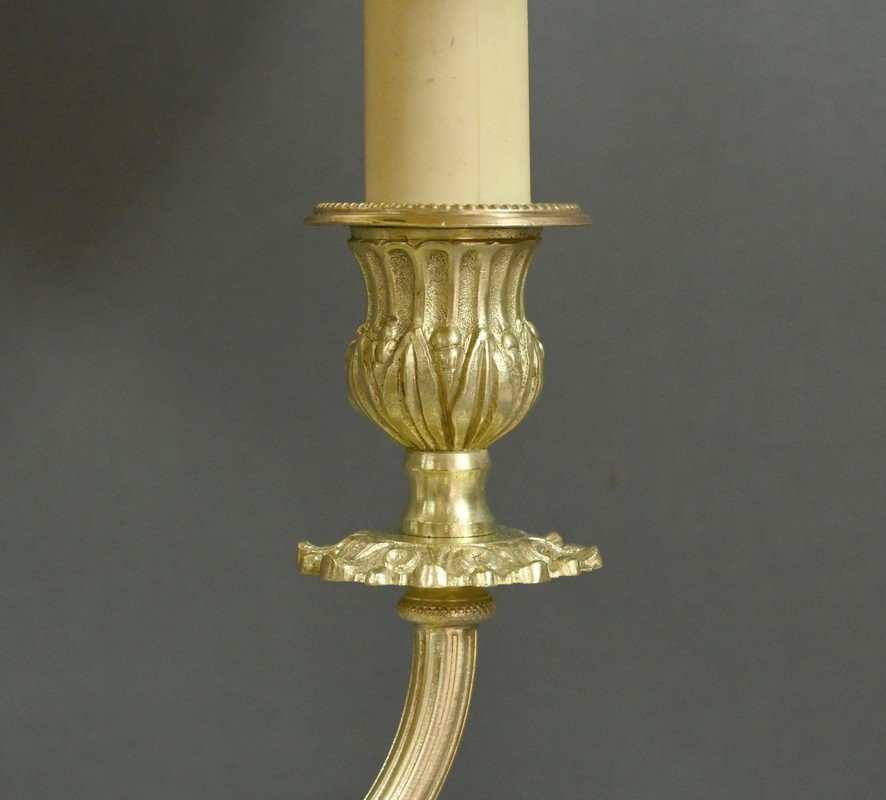Grande Lampe Bouillotte en Bronze doré, style Louis XVI – 1re partie XXe-photo-6
