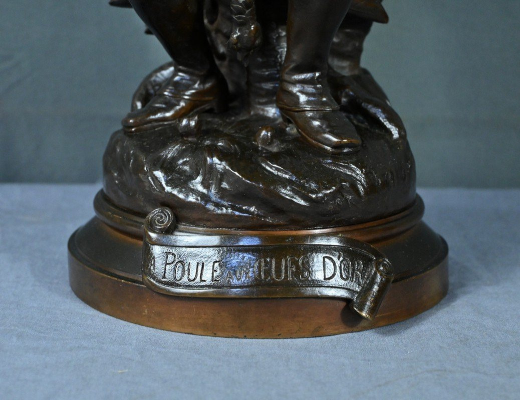 Bronze « La Poule aux Œufs d’Or » signé Goelzer – Fin XIXe-photo-7