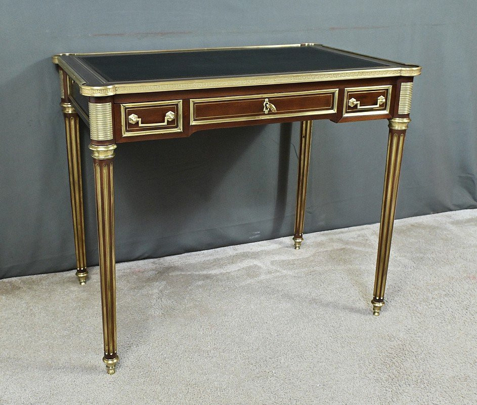 Small Louis XVI Style Mahogany Desk, Napoleon III Period – Mid-19th Century-photo-3