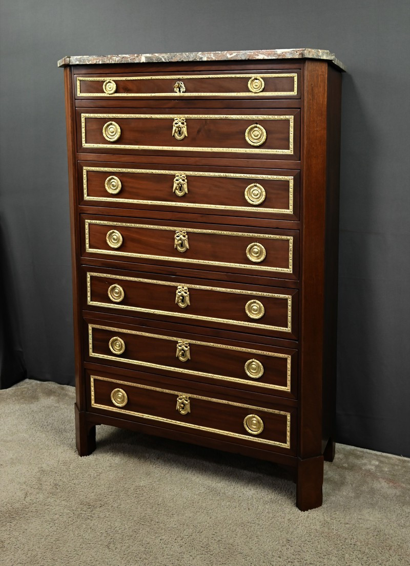 Semainier en placage d’Acajou, époque Louis XVI – Fin XVIIIe-photo-3