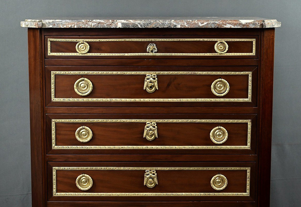 Semainier en placage d’Acajou, époque Louis XVI – Fin XVIIIe-photo-2