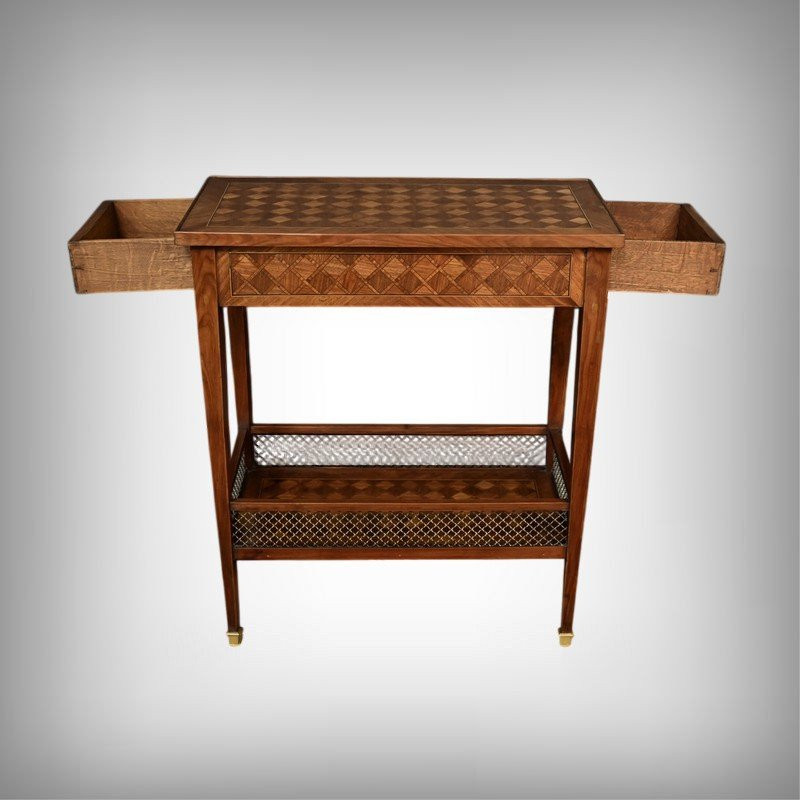 Table de Salon en Marqueterie d’Acajou, style Louis XVI – 1920-photo-2