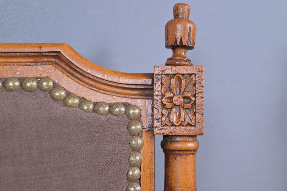 Paire de Fauteuils en Hêtre Teinté, style Louis XVI – 1950-photo-4