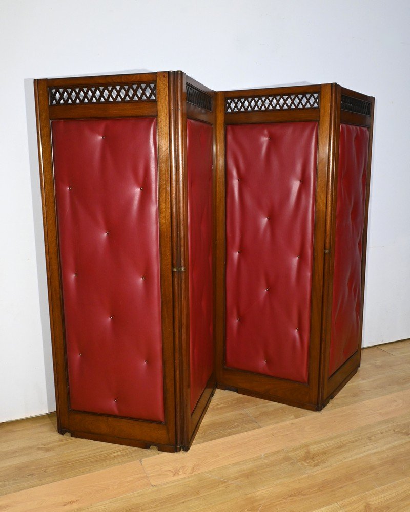 Paravent à 4 Feuilles en Acajou – 1ère partie XXe-photo-3