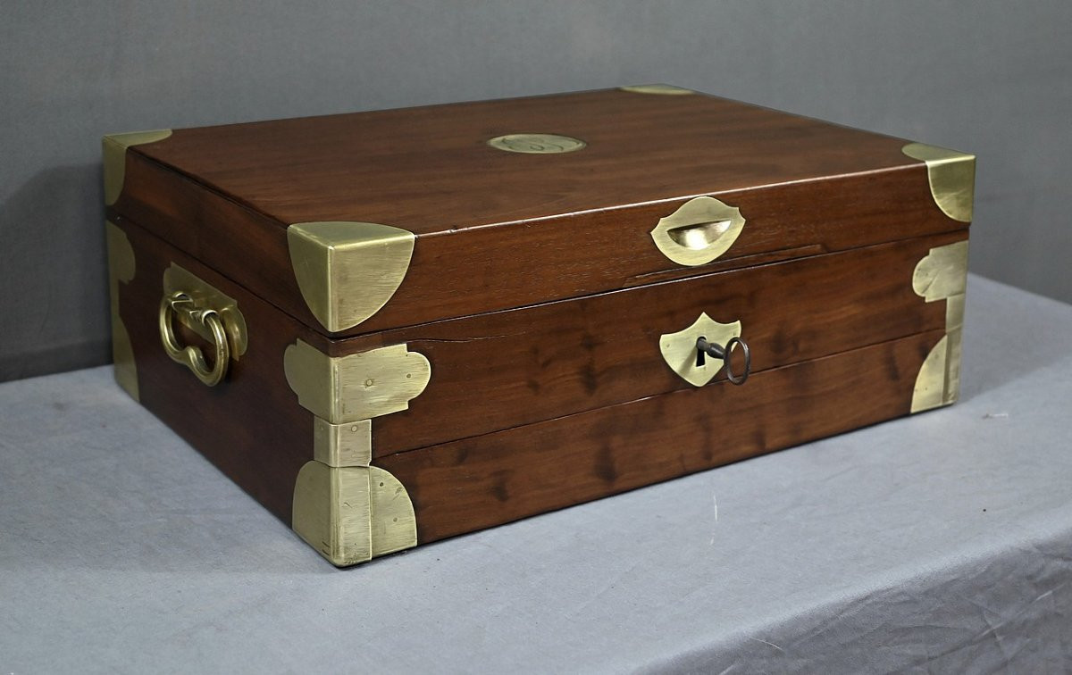Mahogany Travel Case – Late 19th Century-photo-4