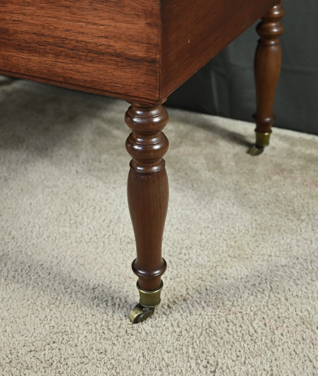 Rolling Coffee Table In Solid Mahogany, Louis-philippe Style – Late 19th Century-photo-3