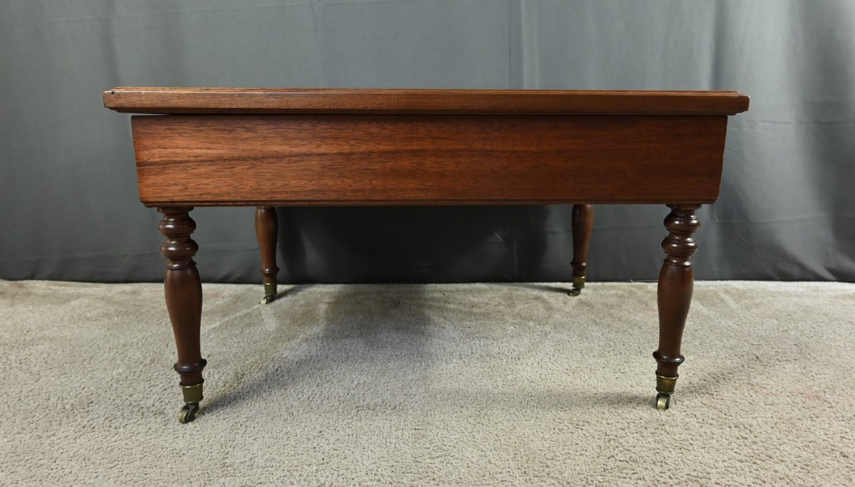 Rolling Coffee Table In Solid Mahogany, Louis-philippe Style – Late 19th Century-photo-6