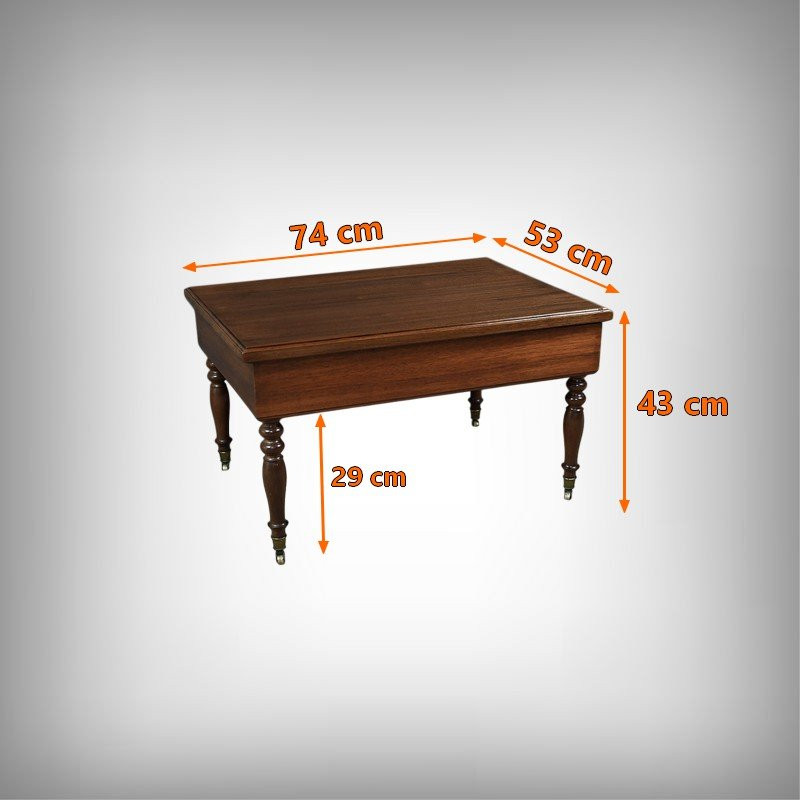 Rolling Coffee Table In Solid Mahogany, Louis-philippe Style – Late 19th Century-photo-8