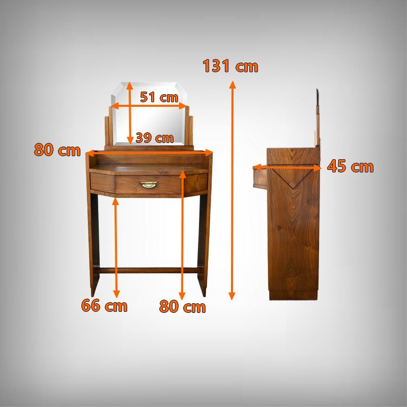 Walnut Dressing Table, Art Deco Style – 1940-photo-8