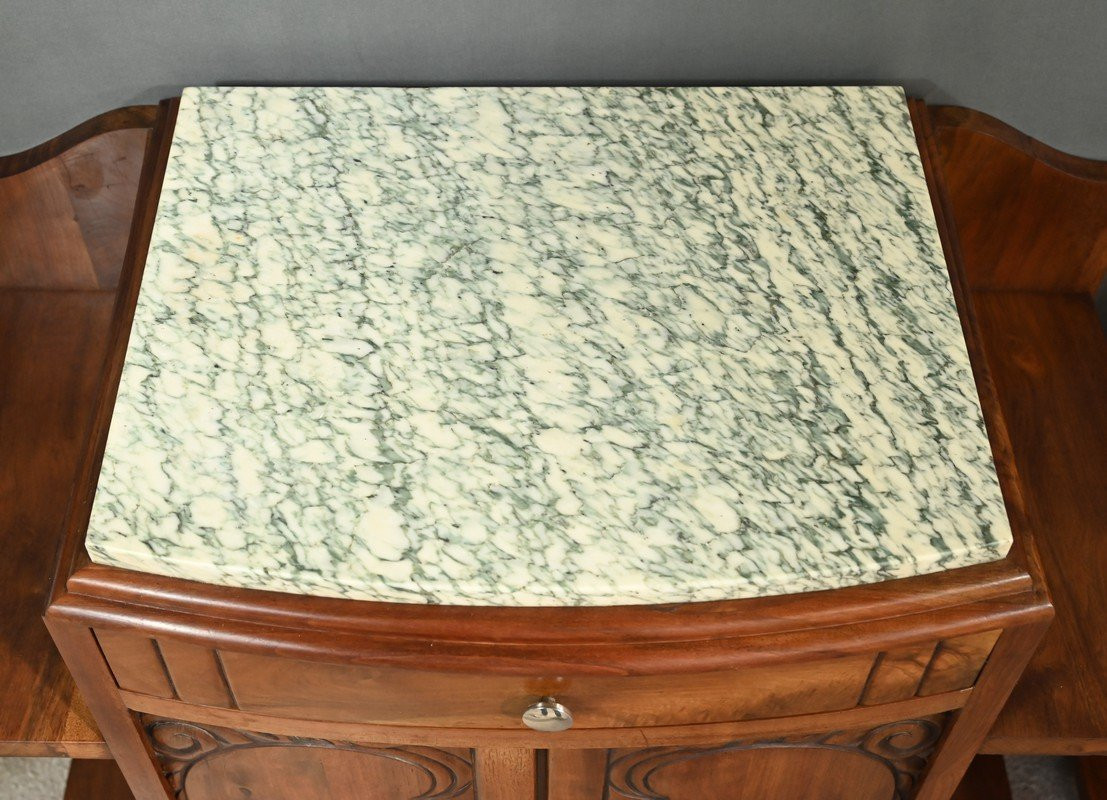 Pair Of Walnut Bedside Tables, Art Deco – 1920-photo-2