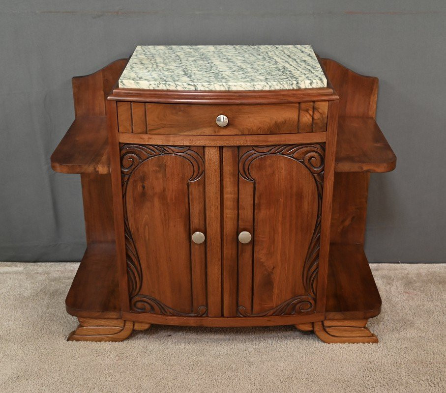 Pair Of Walnut Bedside Tables, Art Deco – 1920-photo-6
