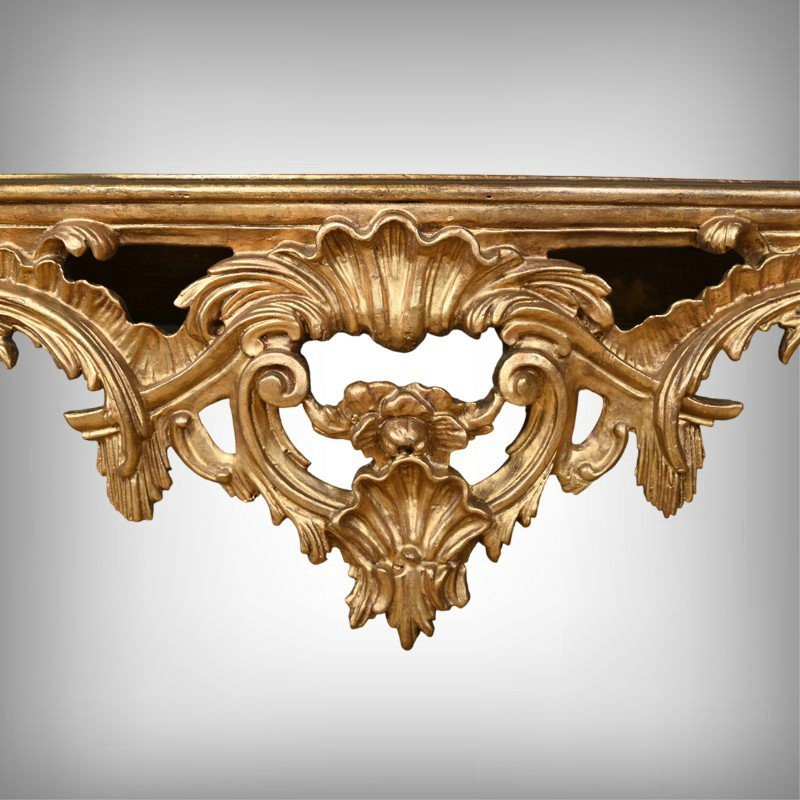 Important Giltwood Wall Console, Louis XV Style – Mid-20th Century-photo-2