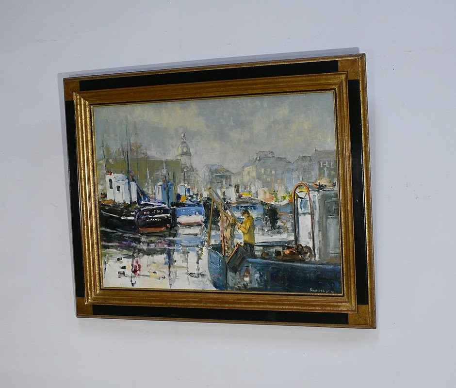 Huile sur Toile « Concarneau », signée S. Blaszczyk – 1991-photo-3