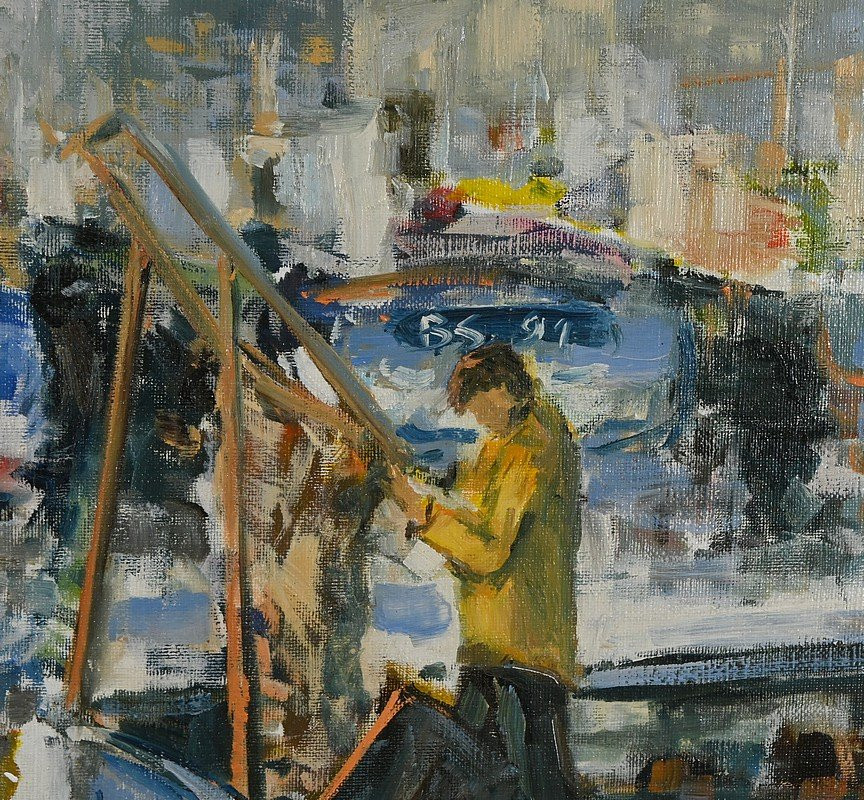 Huile sur Toile « Concarneau », signée S. Blaszczyk – 1991-photo-1