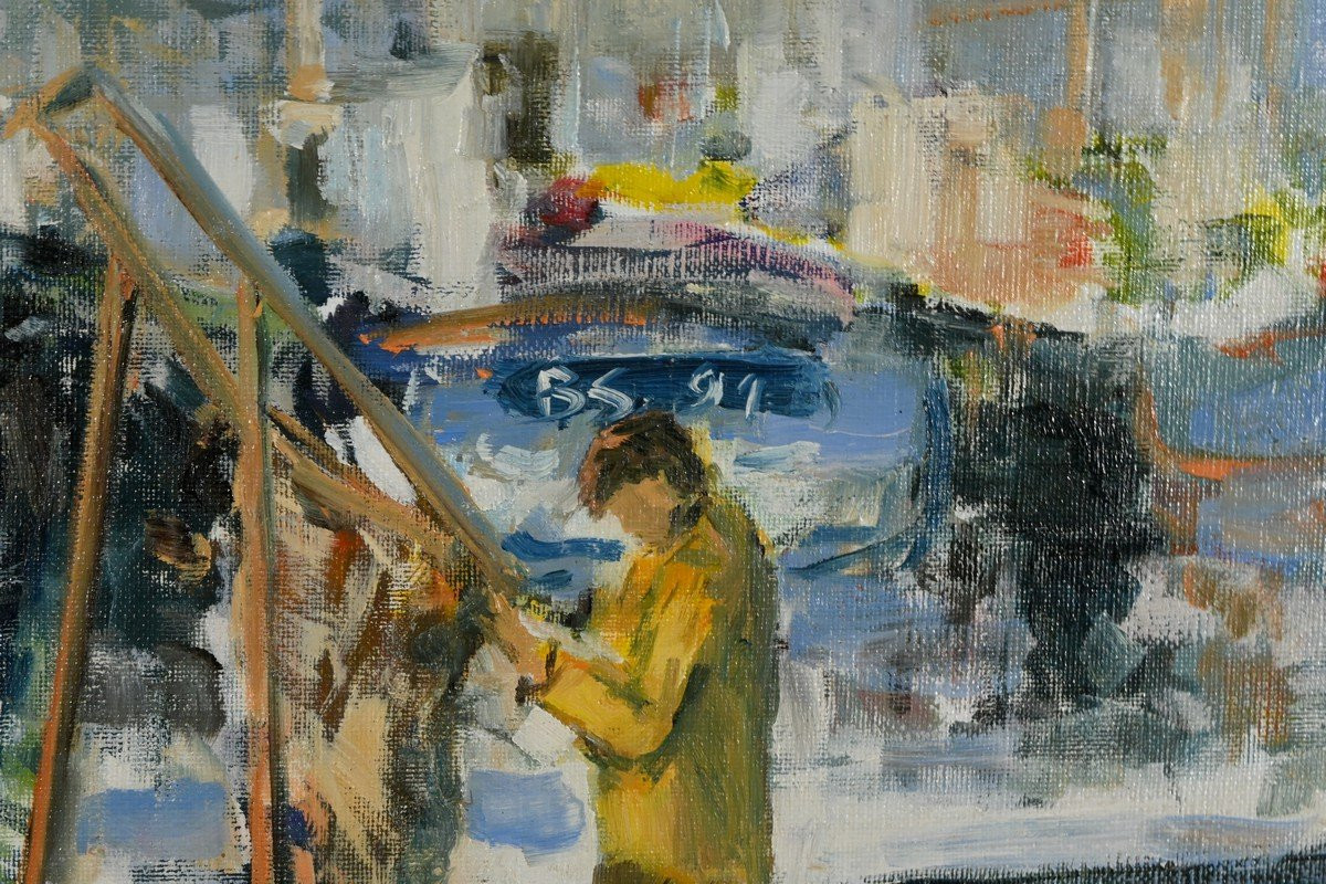 Huile sur Toile « Concarneau », signée S. Blaszczyk – 1991-photo-3