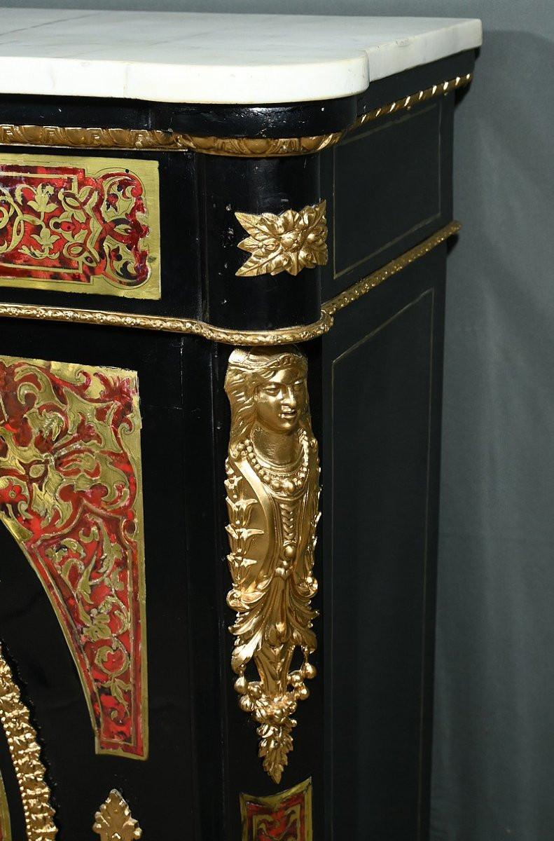 Meuble d’entre-deux en Marqueterie « Boulle », époque Napoléon III – Milieu XIXe-photo-5