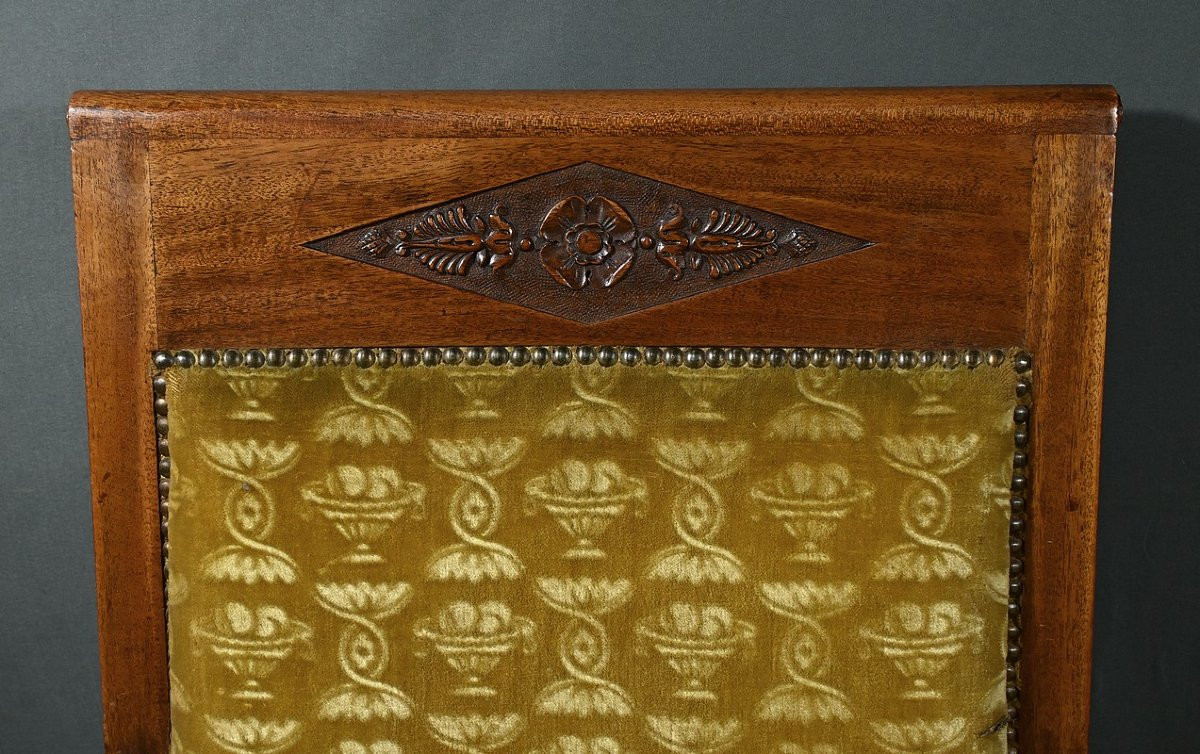 Paire de Fauteuils « Bergère » en Acajou, époque Empire – Début XIXe-photo-1