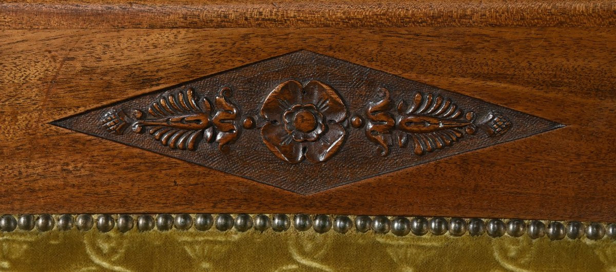 Paire de Fauteuils « Bergère » en Acajou, époque Empire – Début XIXe-photo-2