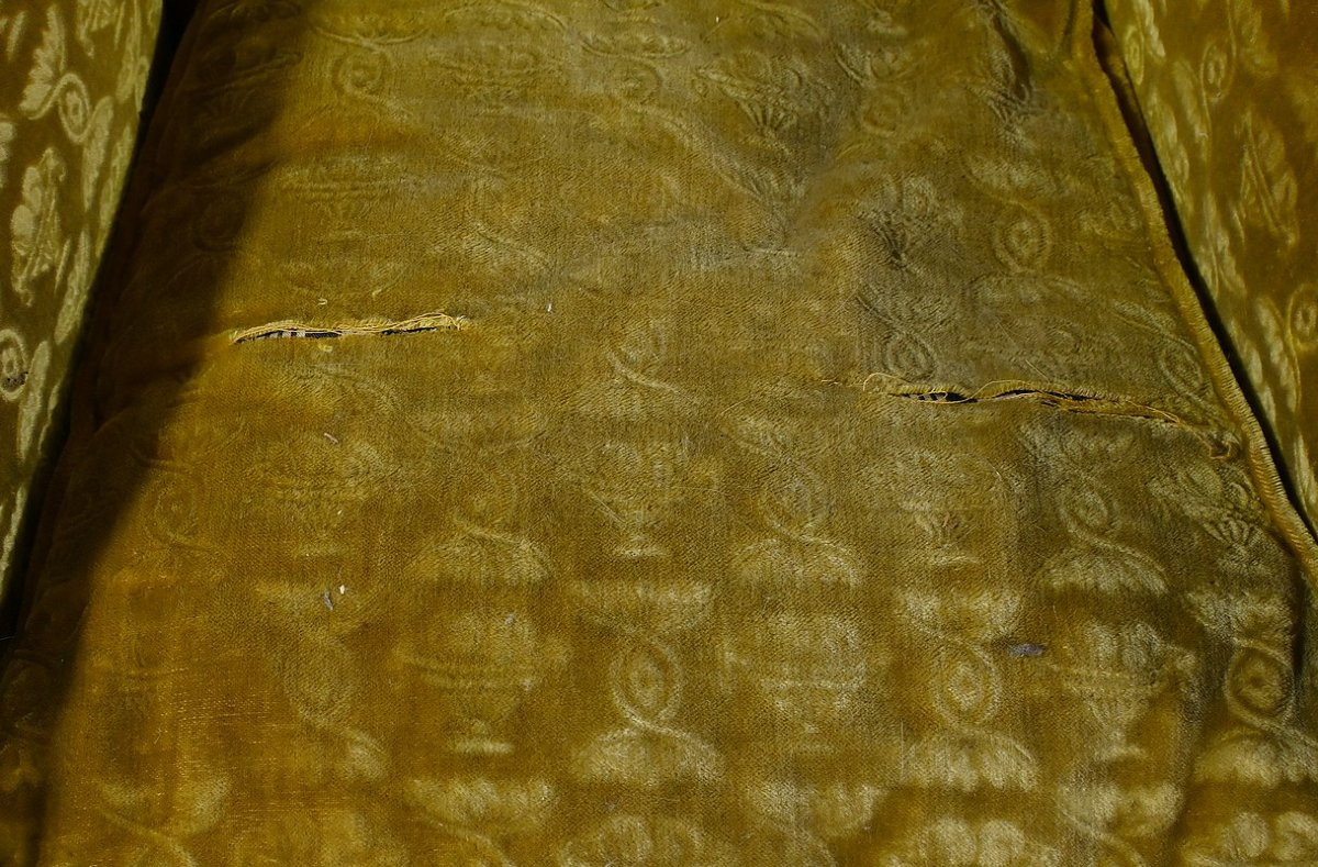 Paire de Fauteuils « Bergère » en Acajou, époque Empire – Début XIXe-photo-5