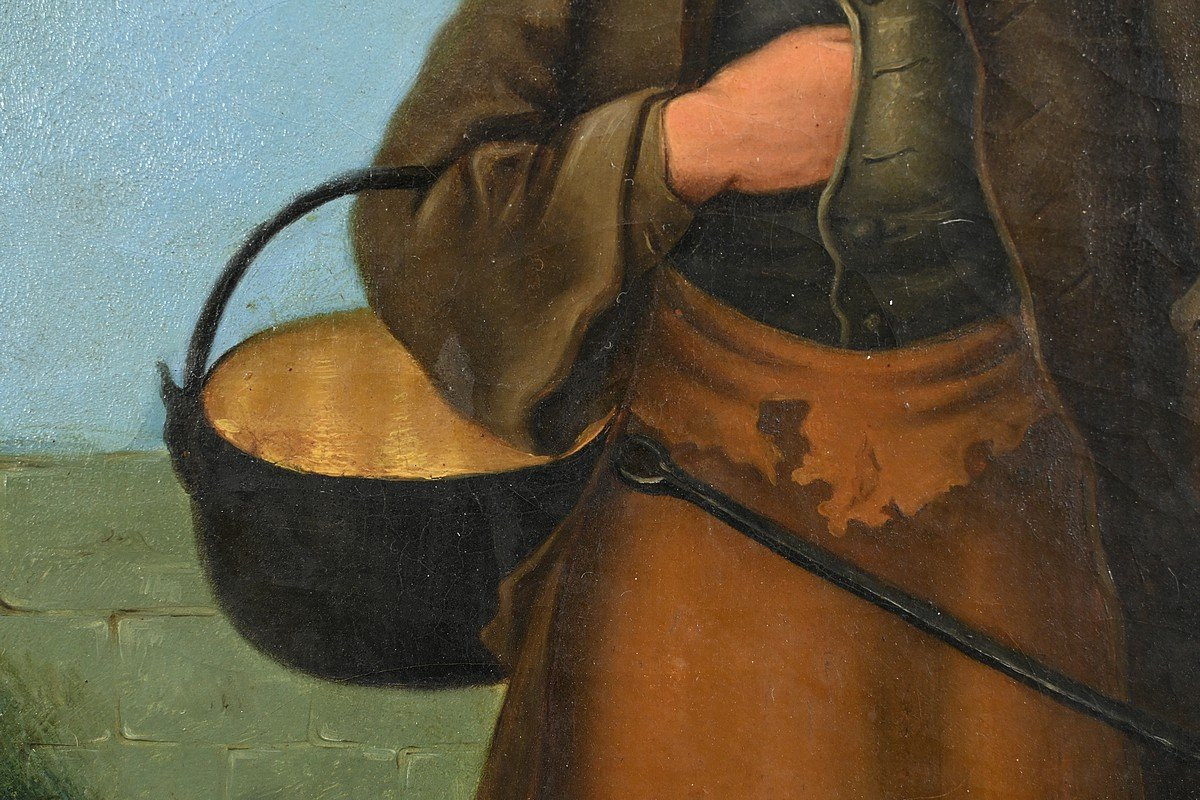 Oil On Canvas "the Tinsmith", Signed Fortière Delavau, 1817 – Early 19th Century-photo-1