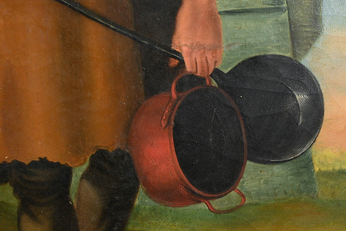 Oil On Canvas "the Tinsmith", Signed Fortière Delavau, 1817 – Early 19th Century-photo-2