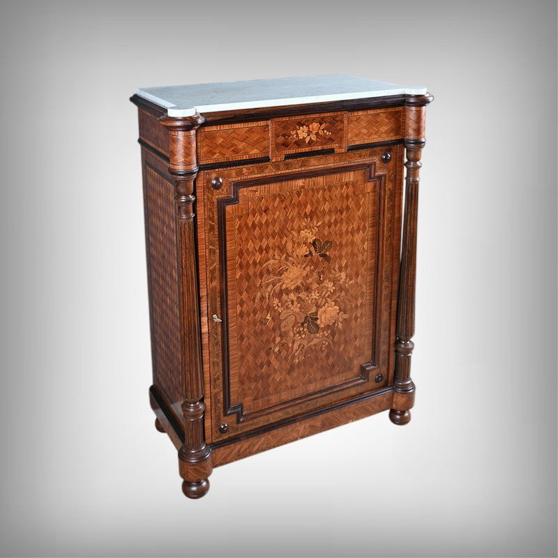 A Marquetry Side Table In Precious Woods, Napoleon III Period – Mid-19th Century-photo-2