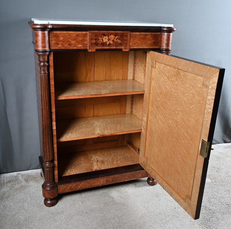 A Marquetry Side Table In Precious Woods, Napoleon III Period – Mid-19th Century-photo-3