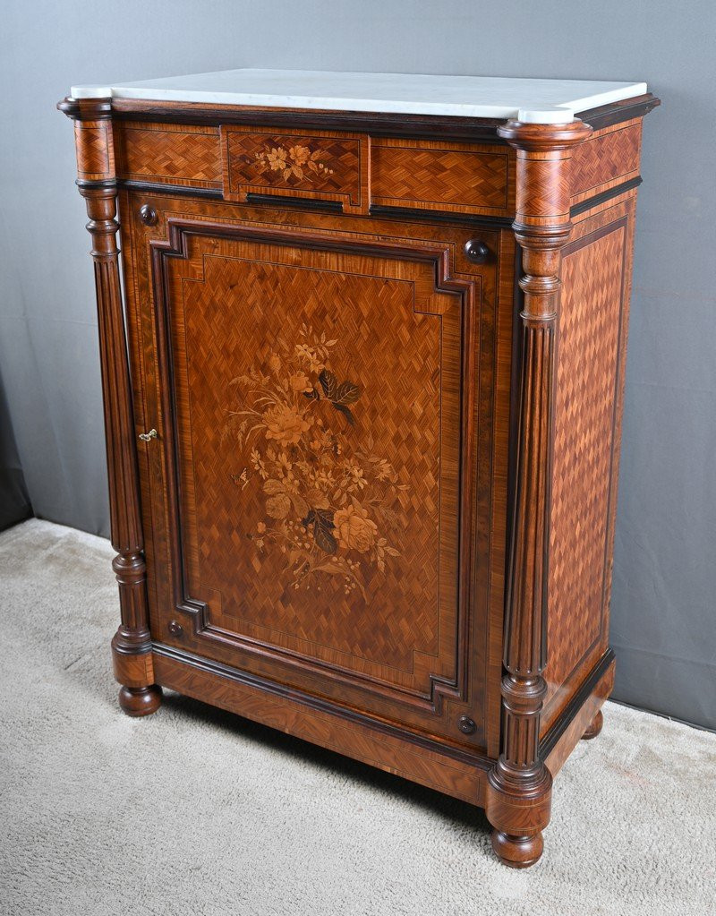 A Marquetry Side Table In Precious Woods, Napoleon III Period – Mid-19th Century-photo-1